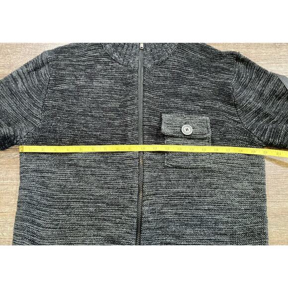 Projek Raw Men's Sweater Full Zip Gray Black Knit Pockets Ribbed Size M - Picture 6 of 10